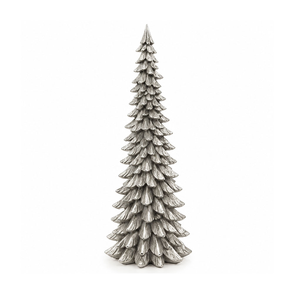 Antiqued Silver Resin Pine Tre