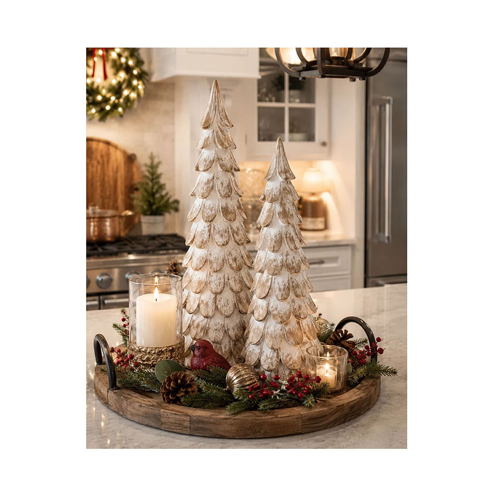Faux Woodgrain White Christm - Imagen 2