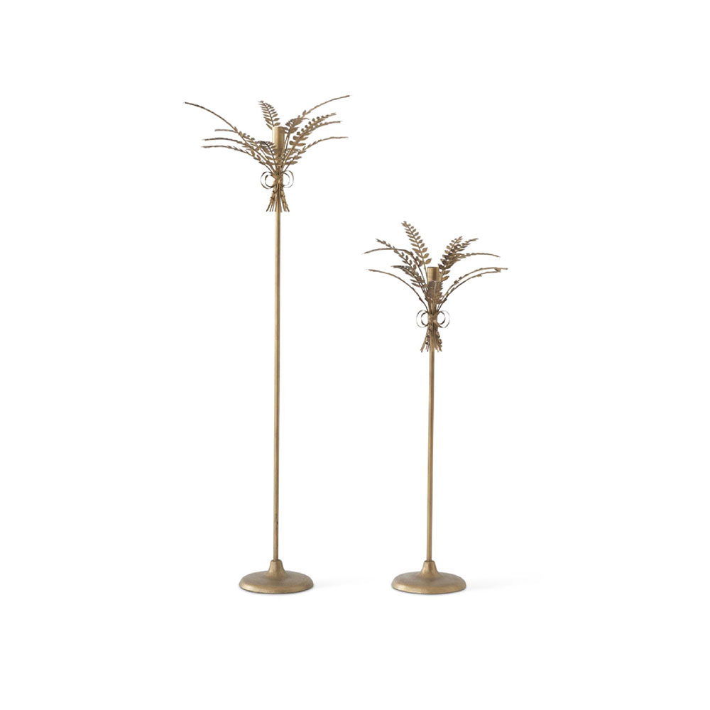 Antique Gold Metal Wheat Taper