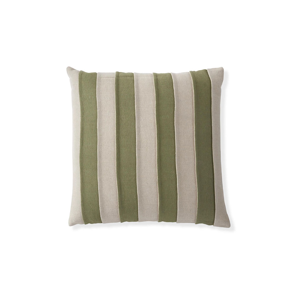 Sage Green &Tan Striped Pillow