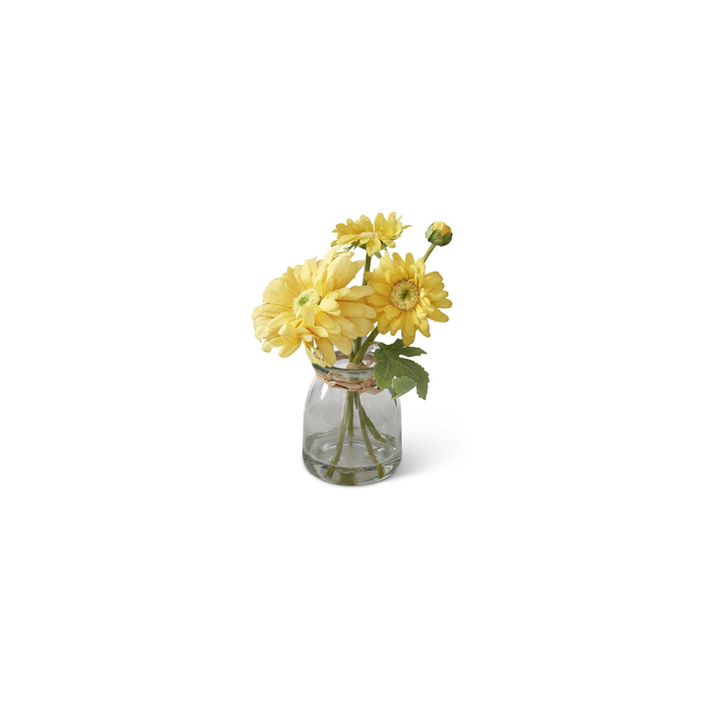 Yellow Daisy Premade Glass Vas