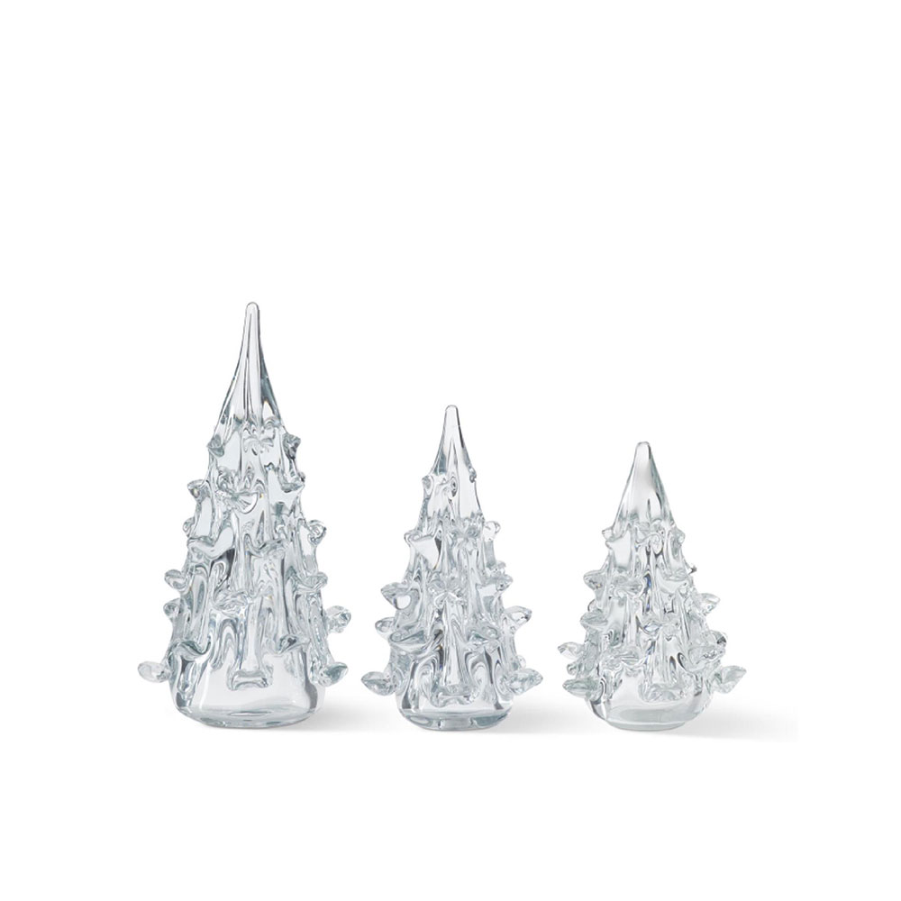Glass Christmas Trees S/3